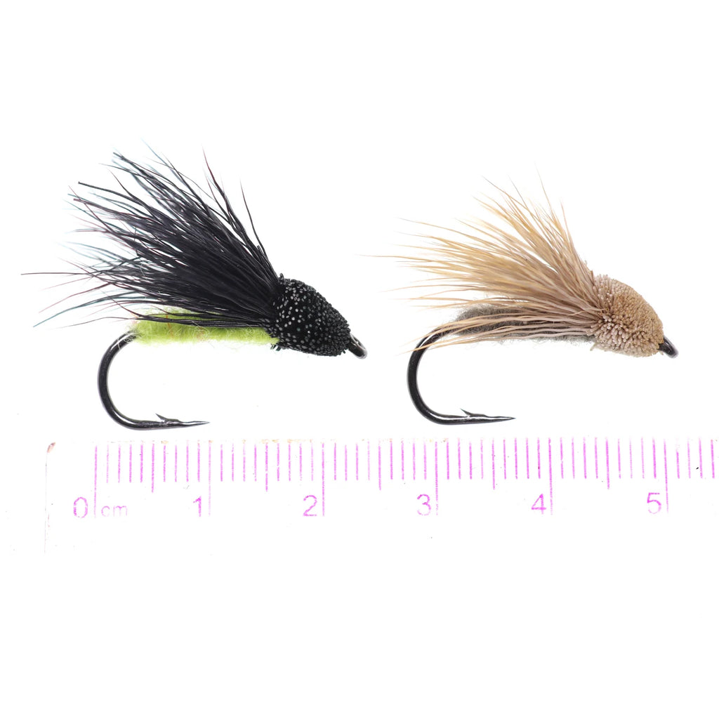 Bimoo 6PCS/Lot #10 Cicada Deer Hair Flies Floating Bass Fly Rainbow Brown Brook Trout Fly Fishing Summer Flies Big Fish Bait