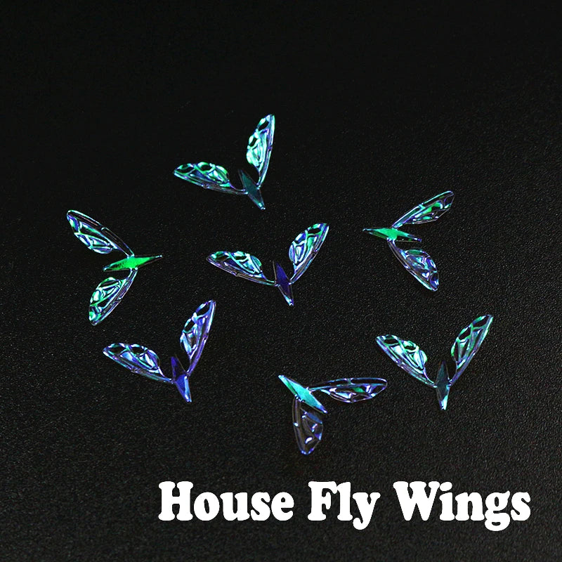 dry fly bionic rainbow film house flies wings artificial selected 10pairs clear grains lifelike insect wing fly tying materials