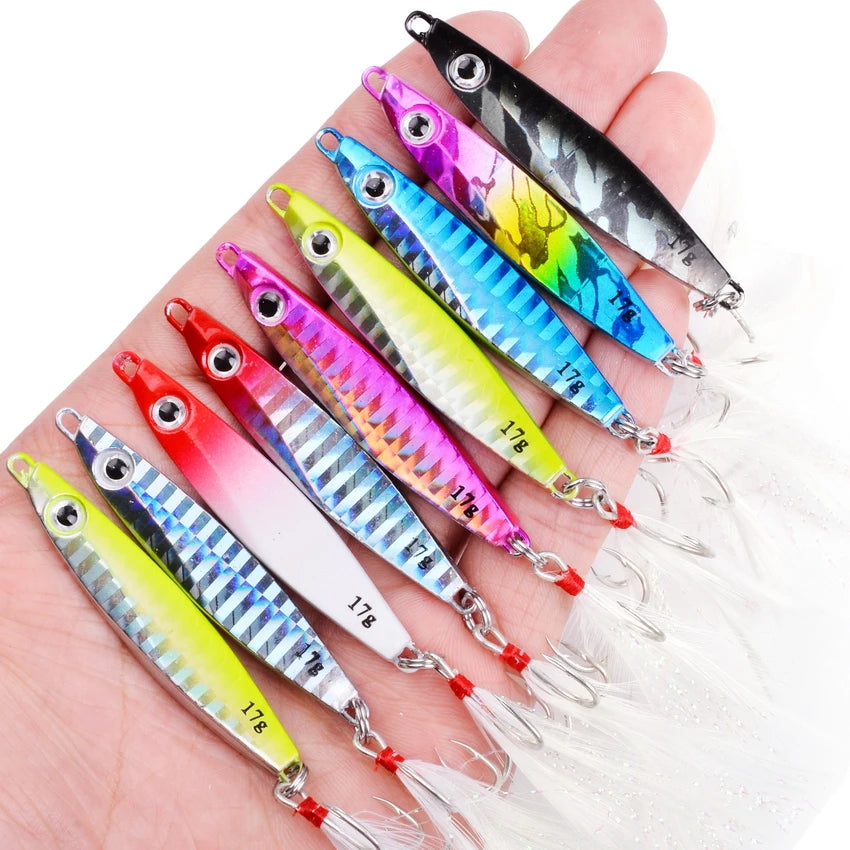 2026 Metal Jig Fishing Lure Weights 7g-40g Trolling Hard Bait Bass Fishing Bait Tackle Trout Jigging Lure Jigs Saltwater Lures