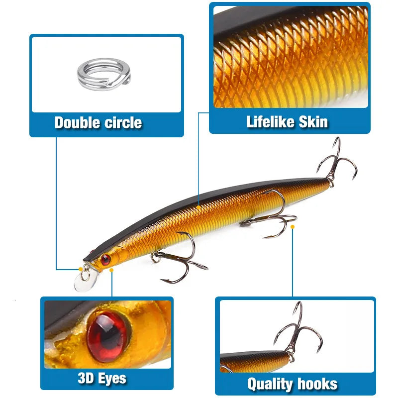 Minnow Fishing Lure Weights18.5cm/23g Bass Mino Bait Jerkbait Saltwater Lures Trolling Lure Articulos De Pesca Isca Artificial
