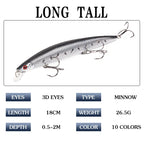 Minnow Fishing Lure Weights18.5cm/23g Bass Mino Bait Jerkbait Saltwater Lures Trolling Lure Articulos De Pesca Isca Artificial