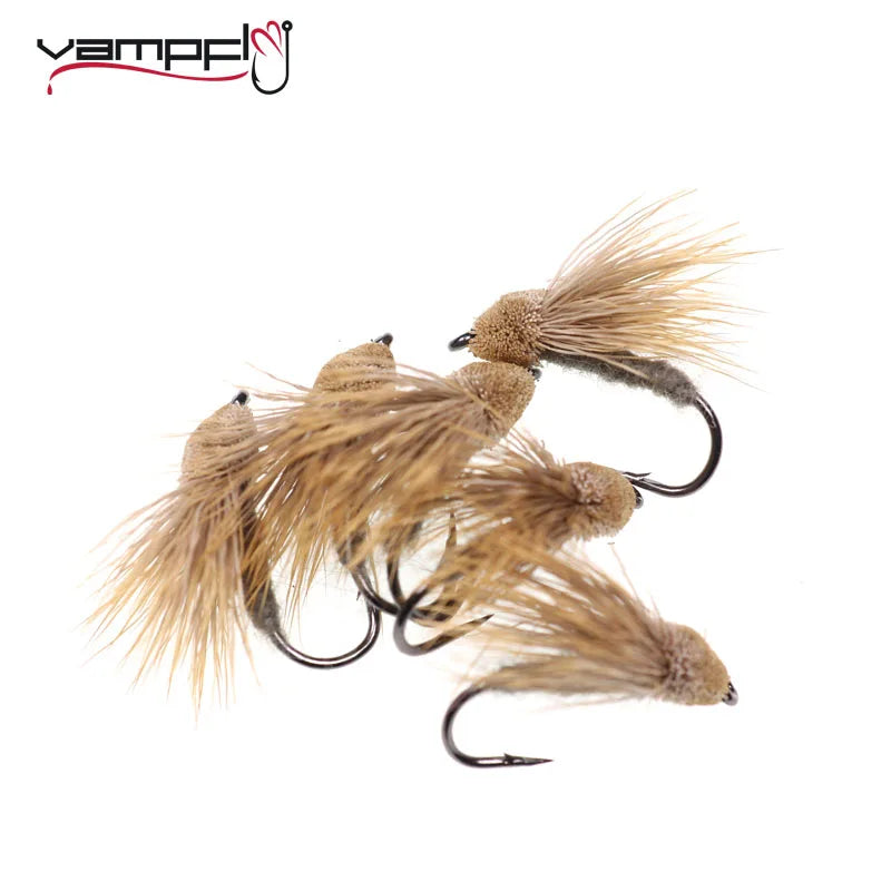 Vampfly 4PCS 10# Deer Hair Cicada Flies Floating Dry Flies Bass Trout Fly Fishing Fly lures Baits