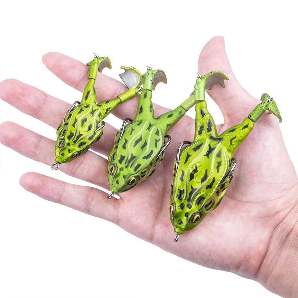 Frog Soft Bait Lure Fishing Tackle Weights 8.4-16.6g Rotating Silicone Double Hooks Bait Floating Topwater Lures Pesca Pike Fish