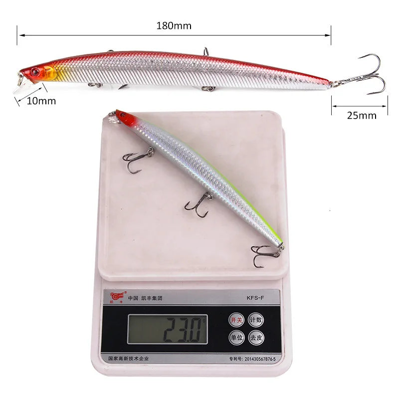 Minnow Fishing Lure Weights18.5cm/23g Bass Mino Bait Jerkbait Saltwater Lures Trolling Lure Articulos De Pesca Isca Artificial