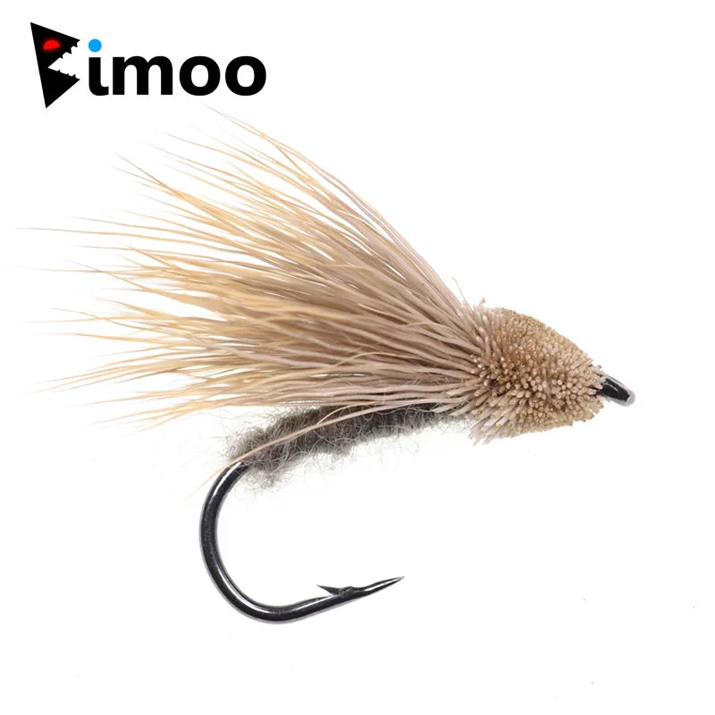 Bimoo 6PCS/Lot #10 Cicada Deer Hair Flies Floating Bass Fly Rainbow Brown Brook Trout Fly Fishing Summer Flies Big Fish Bait