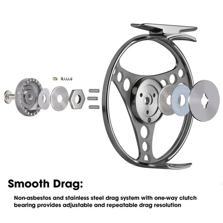 Goture Fly Fishing Reel 3/4 5/6 7/8 9/10 2+1BB Max Drag 8kg Lightweight CNC-machined Large Arbor Left/Right Fly Reel+Spare Spool