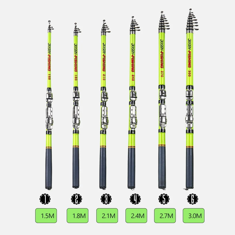 Telescopic Rock Fishing Rod Spinning Fly Carp Feeder Carbon Fiber Pesca 3M 2.7M 2.4M 2.1M 1.8M 1.5M Mini Travel Rod  Reel Seat