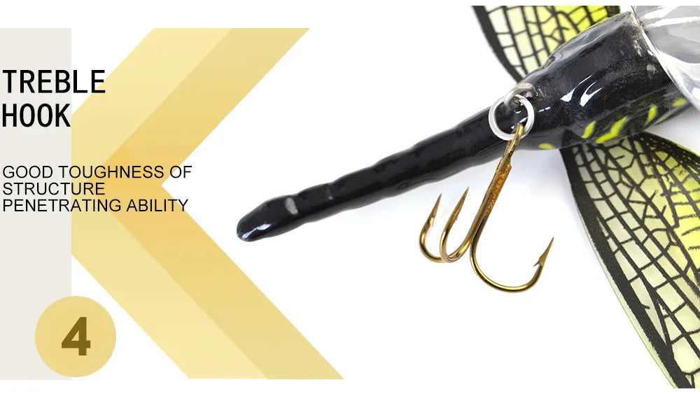 Topwater Dragonfly Dry Flies Insect Fly Fishing Lure 6G 7.5CM Trout Popper Artificial Bait Wobblers For Trolling Hard Lure