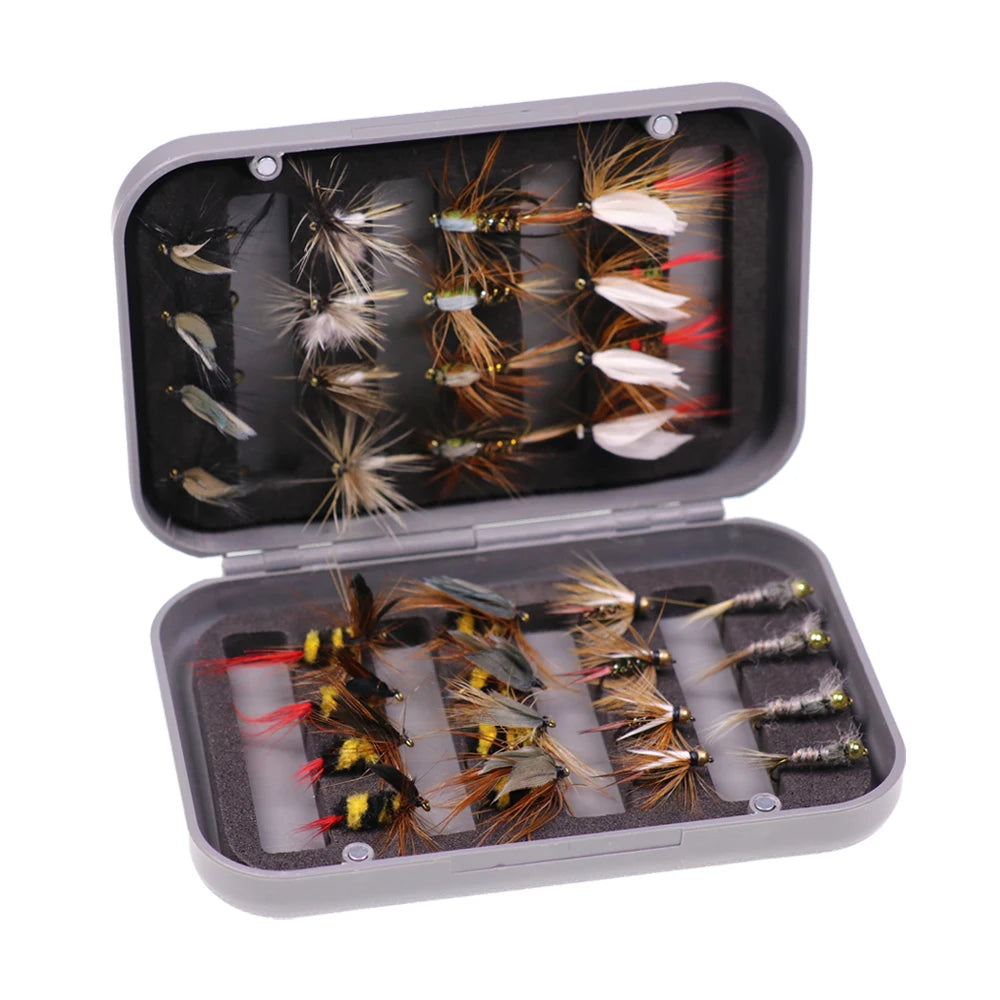 ICERIO Trout Fly Fishing Assorted Flies Kit 32pcs/box Nymph Dry Wet Flies Fishing Fly Lure Bait