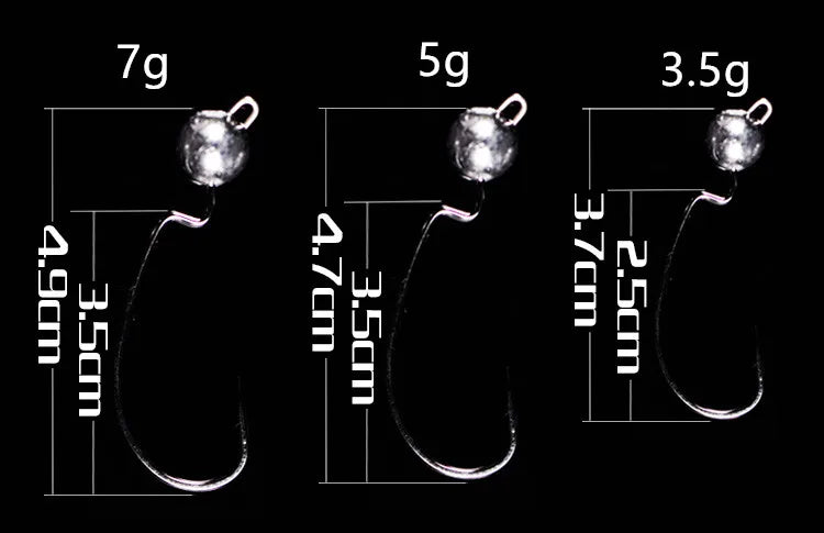 Fishing Lure Accessories Hook Jig Head Buzzbait TEXAS RIG Downshot Wacky Rigs Soft Worm Bait Hooks