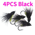 Vampfly 4PCS 10# Deer Hair Cicada Flies Floating Dry Flies Bass Trout Fly Fishing Fly lures Baits