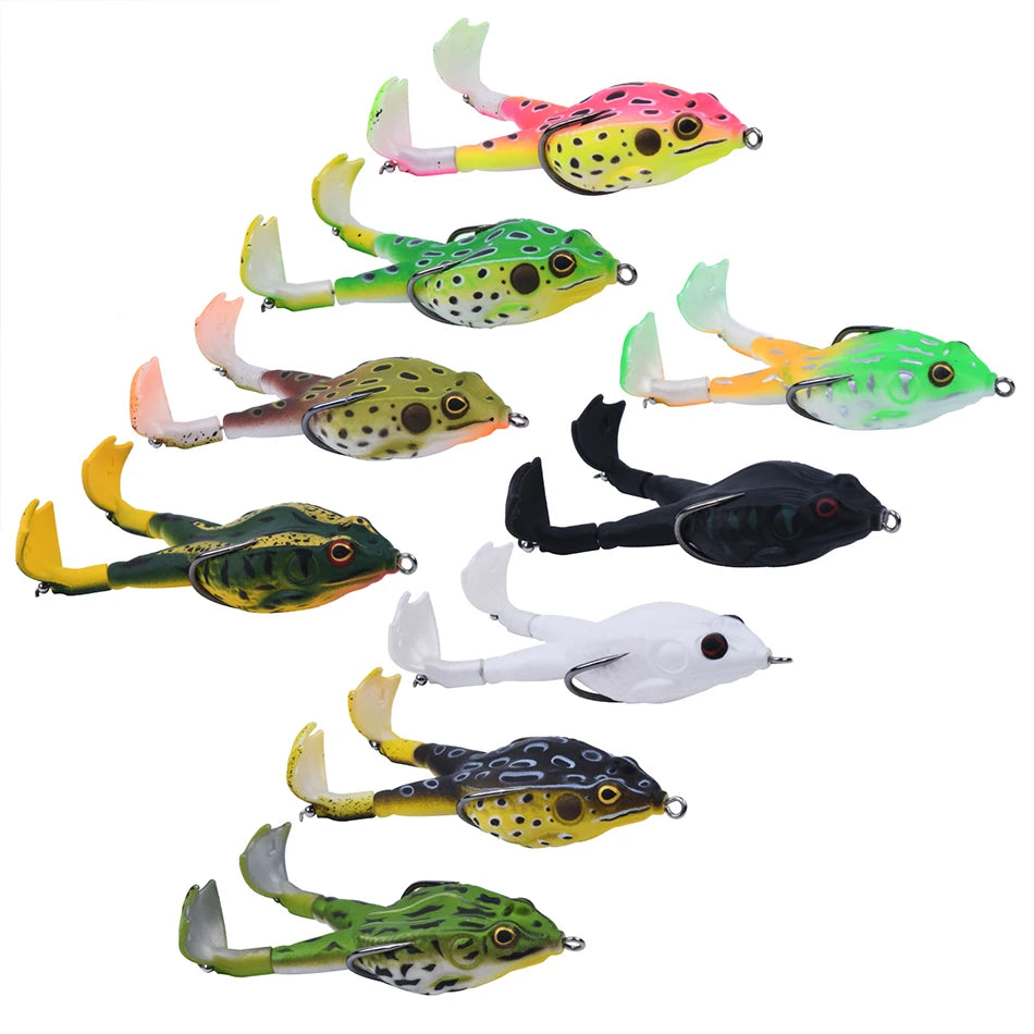 Frog Soft Bait Lure Fishing Tackle Weights 8.4-16.6g Rotating Silicone Double Hooks Bait Floating Topwater Lures Pesca Pike Fish