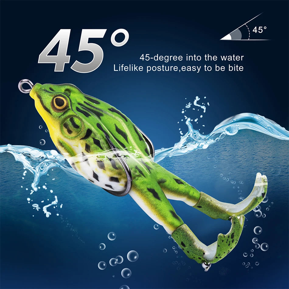 Frog Soft Bait Lure Fishing Tackle Weights 8.4-16.6g Rotating Silicone Double Hooks Bait Floating Topwater Lures Pesca Pike Fish