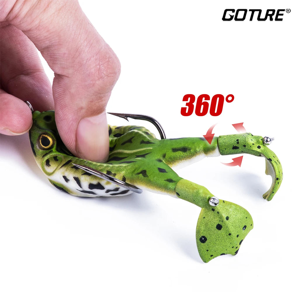 Frog Soft Bait Lure Fishing Tackle Weights 8.4-16.6g Rotating Silicone Double Hooks Bait Floating Topwater Lures Pesca Pike Fish