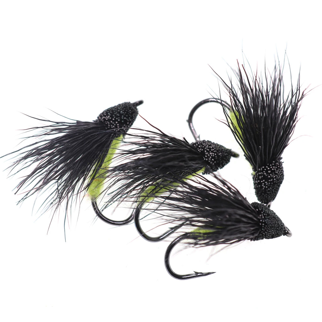 Bimoo 6PCS/Lot #10 Cicada Deer Hair Flies Floating Bass Fly Rainbow Brown Brook Trout Fly Fishing Summer Flies Big Fish Bait