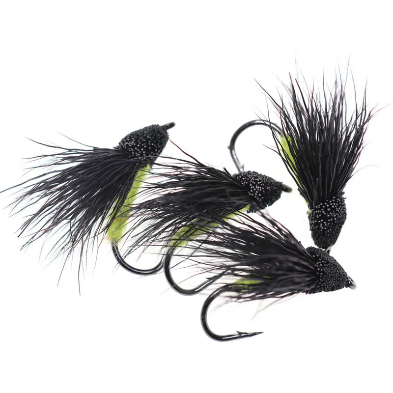Vampfly 4PCS 10# Deer Hair Cicada Flies Floating Dry Flies Bass Trout Fly Fishing Fly lures Baits