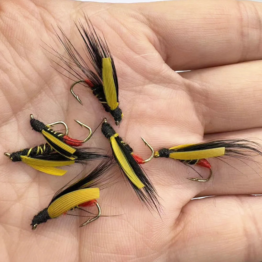 6 Pcs Wet Flies: Hand-Tied Insect Imitations. These Slow-Sinking Lures Are Designed for Effectively Searching Various Water B