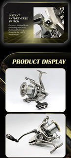Rooblinos Stainless Steel Bearing Spinning Fishing Reel 8000 9000 10000 12000 14000 25KG Powerful Reel Saltwater Fresh Water