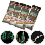 6pcs Daylight Rigs Mackeral Sea Fishing Rigs Lure Snapper Rigs Flasher Rig Stainless Steel With Fishing Line Fishing Tackle
