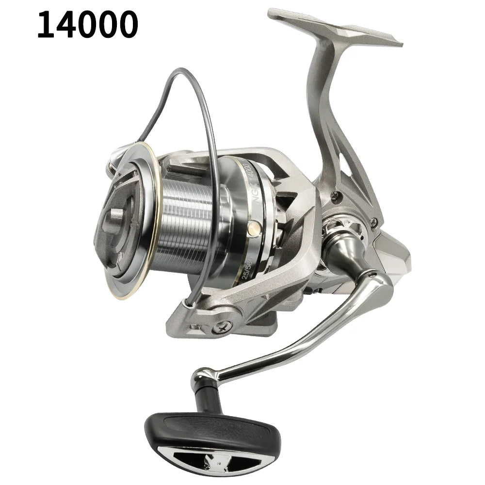 Rooblinos Stainless Steel Bearing Spinning Fishing Reel 8000 9000 10000 12000 14000 25KG Powerful Reel Saltwater Fresh Water