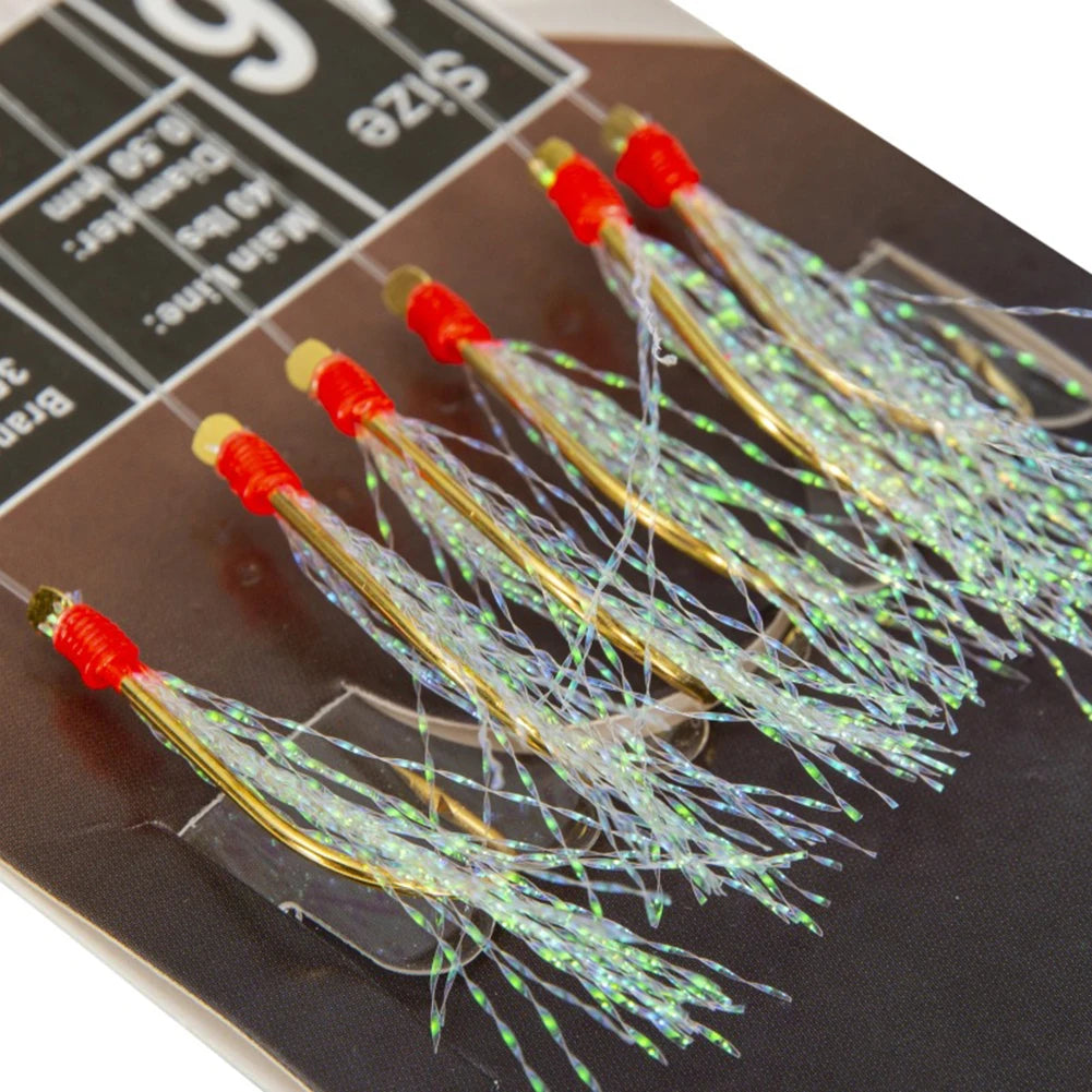6pcs Daylight Rigs Mackeral Sea Fishing Rigs Lure Snapper Rigs Flasher Rig Stainless Steel With Fishing Line Fishing Tackle