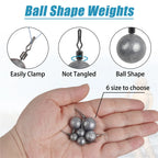 35PCS Drop Shot Weights Kit Fishing Weights Sinkers Drop Shot Fishing Sinker Rig Round Fishing Weights Bass fishing tackle