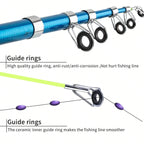 Fishing Rod Reel Combo Full Kit Telescopic Fishing Rods Spinning Reels Set with Hooks Soft Lures Barrel Swivels