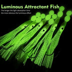 Fishing Lure Luminous Squid Skewer Hook with Hairtail Mackerel Boat for Large Objects Biomimetic Fish Hook Fishing Group Bait