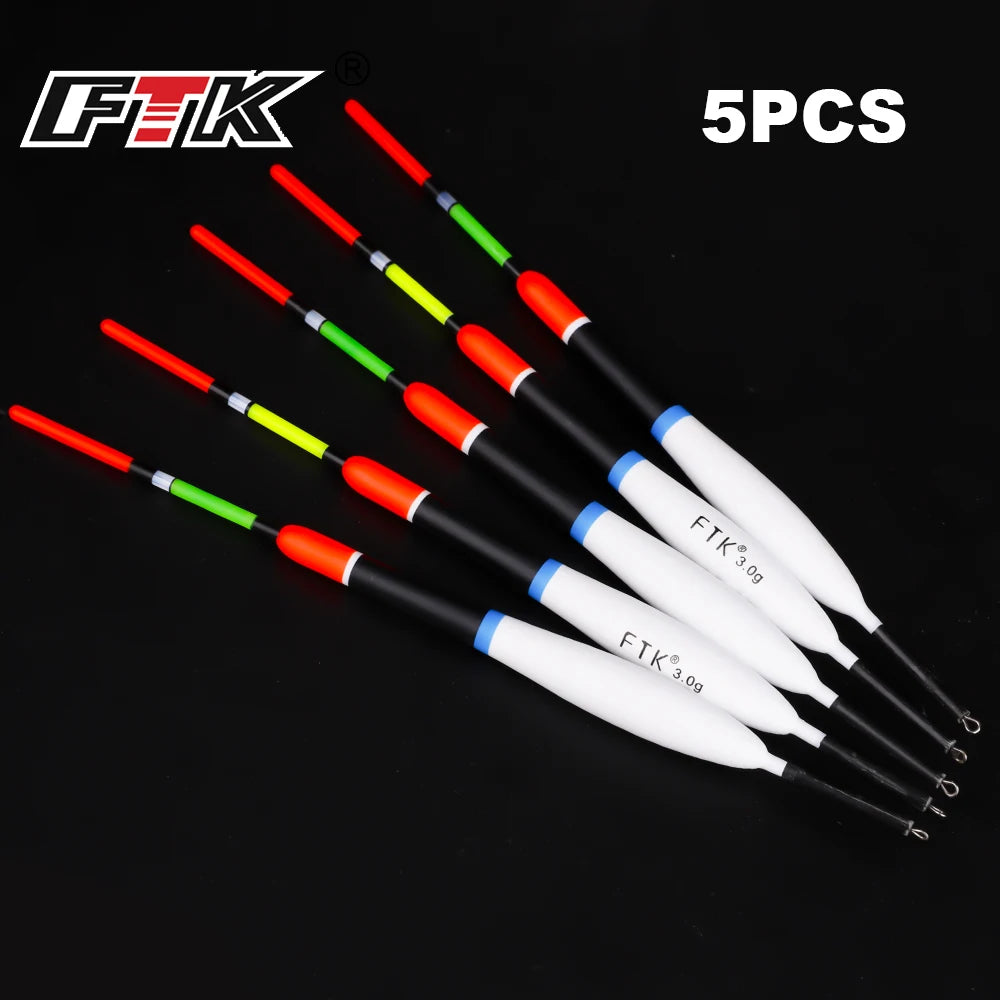 FTK Fishing Floats Set 5pcs/pack Buoy Bobber Floats Fluctuate Mix Size Color Float Buoy for Fishing Accessories