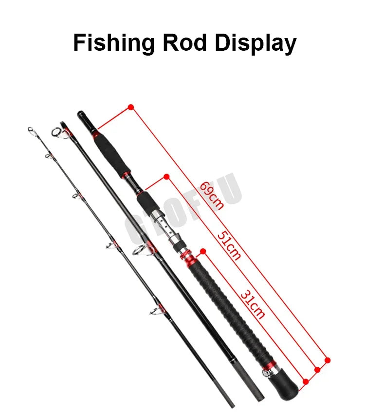 Fishing Lure Rod 1.8m 2.1m Lure 70-250g Strong Trolling Fishing Rod Carbon Hard Fast Surf Boat  Spining Fishing Rods Travel Pole