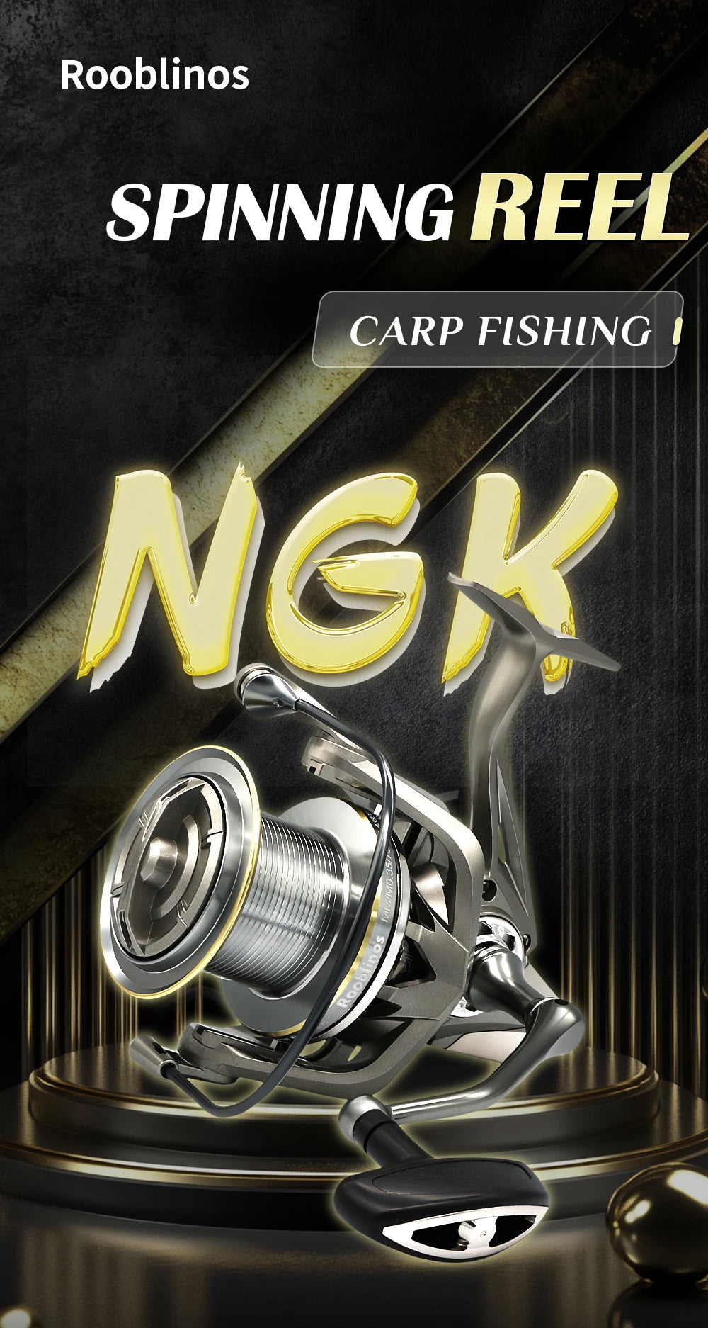 Rooblinos Stainless Steel Bearing Spinning Fishing Reel 8000 9000 10000 12000 14000 25KG Powerful Reel Saltwater Fresh Water