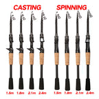 Baitcasting Lure Fishing Rod Spinning Telescopic 8g-25g Wooden Handle Carbon Casting Fishing Tackle Professional Light-weight