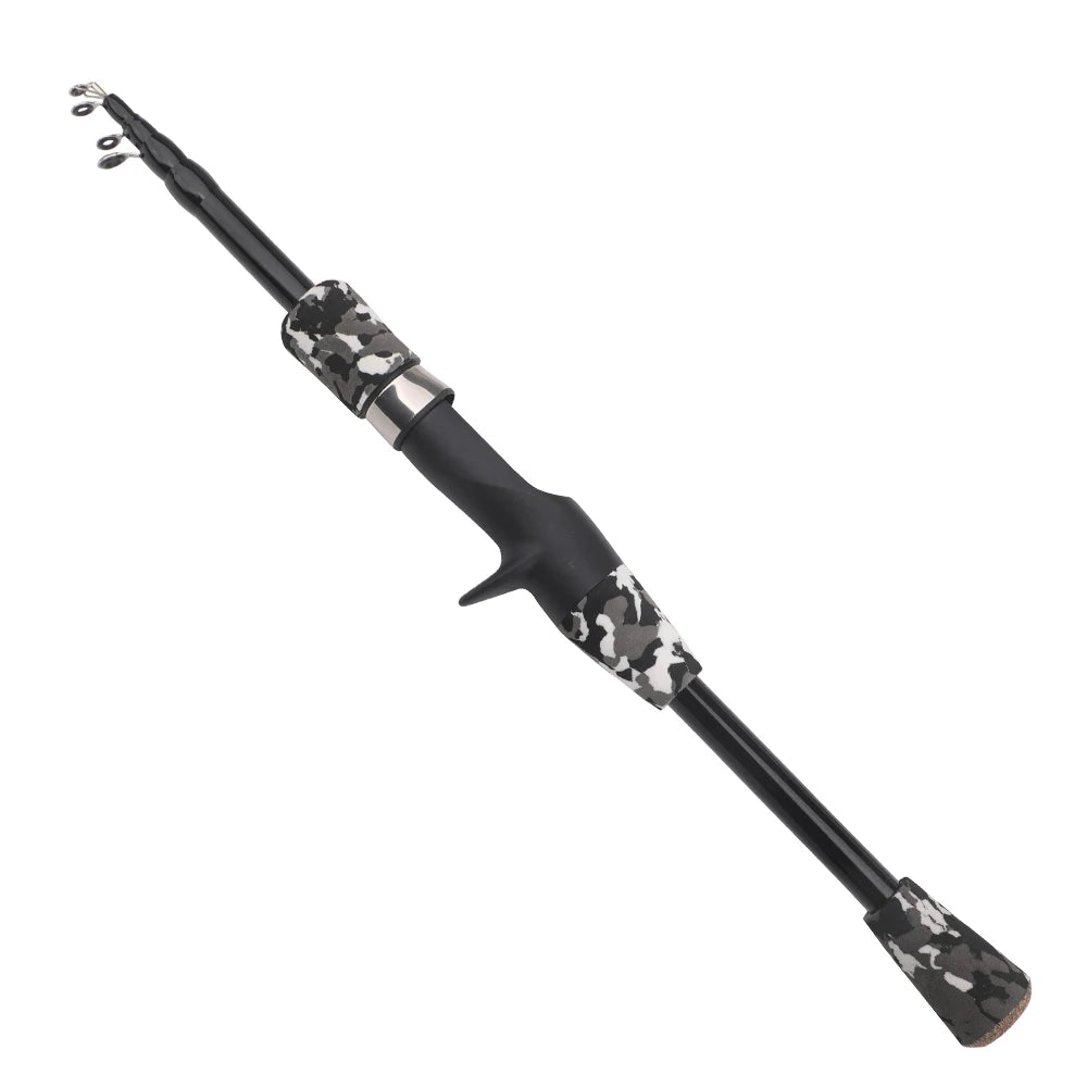 ROLLFISH 1pcs Portable Travel Telescopic Fishing Rod 1.2m/1.5m Light Weight Spinning Casting Carbon Fiber Lure Fishing Rod