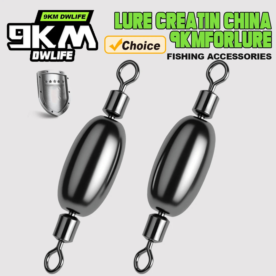 9KM 5Pcs Fishing Weights Sinkers with Swivel for Trolling Fishing Line Connector