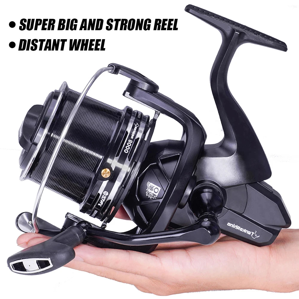 Fishing Reel Distant Wheel Sea Surf Spinning Reels Carbon Drag 27kg 13+1BB Saltwater Boat Coil Accesorios Open Face Carretilha