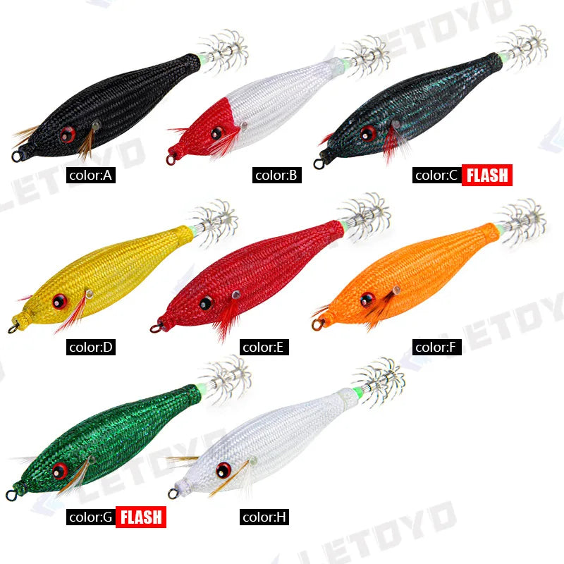 Fishing Accessories 78Mm 10G Floating Squid Jig Jigging Fishing Lure Artificial Plastic Squid Hook for Sea Boat Fishing Tools