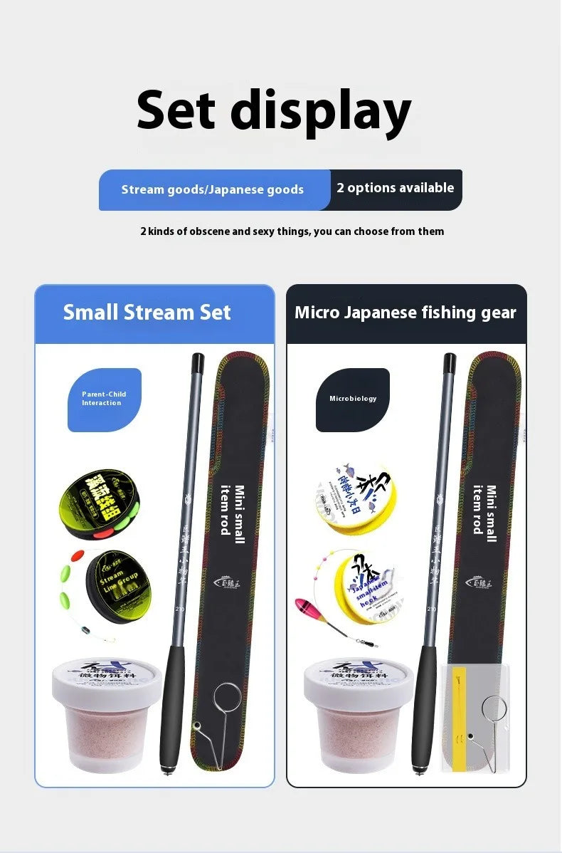 Small fishing rod, ultra light and ultra-fine short section hand-held fishing rod, beginner fishing rod set, stream rod