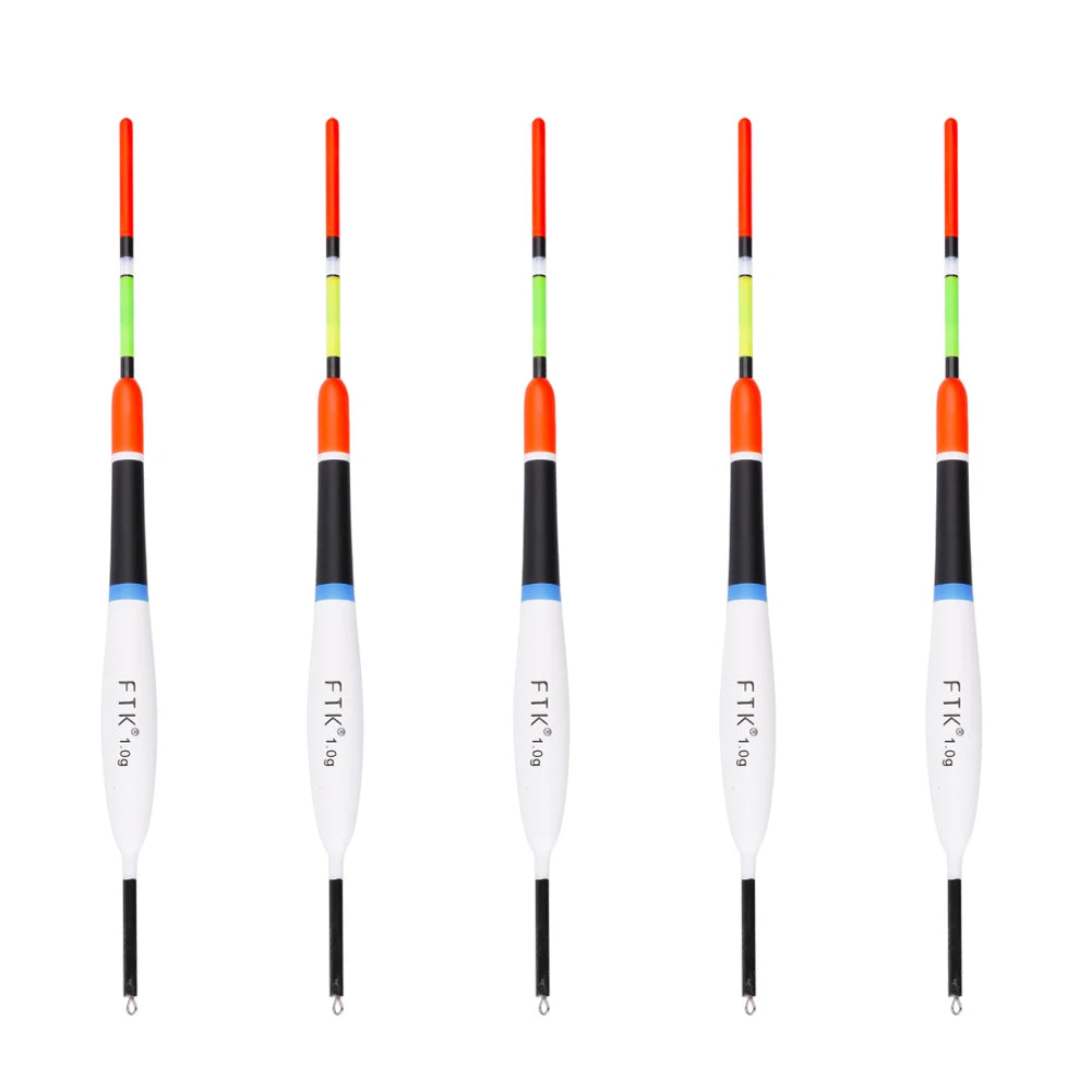 FTK Fishing Floats Set 5pcs/pack Buoy Bobber Floats Fluctuate Mix Size Color Float Buoy for Fishing Accessories
