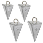 4pcs Fishing Weights Sinkers Pyramid Sinker Catfish Fishing Weights for Surf Fishing Rig Saltwater Fishing Gear Tackle 1/2/3/4OZ