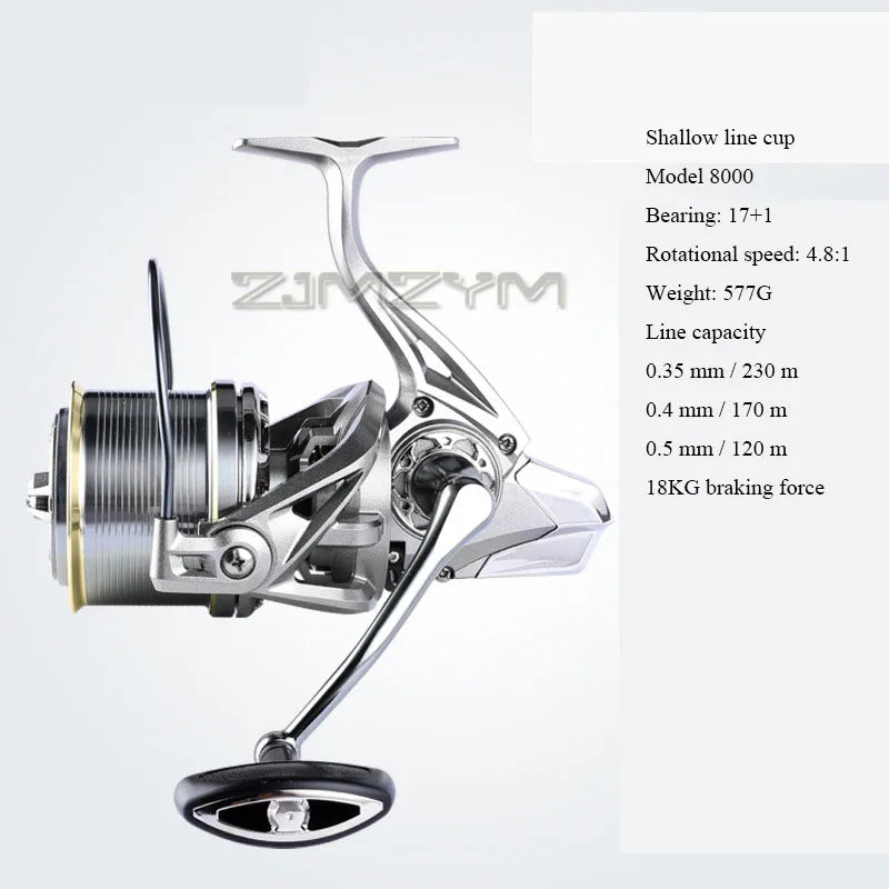 18KG Large Drag Fishing Reels Sea Fishing Waterproof Spinning Reel 4.8:1 Speed Saltwater Freshwater Carp Fishing Reel Fish Pesca
