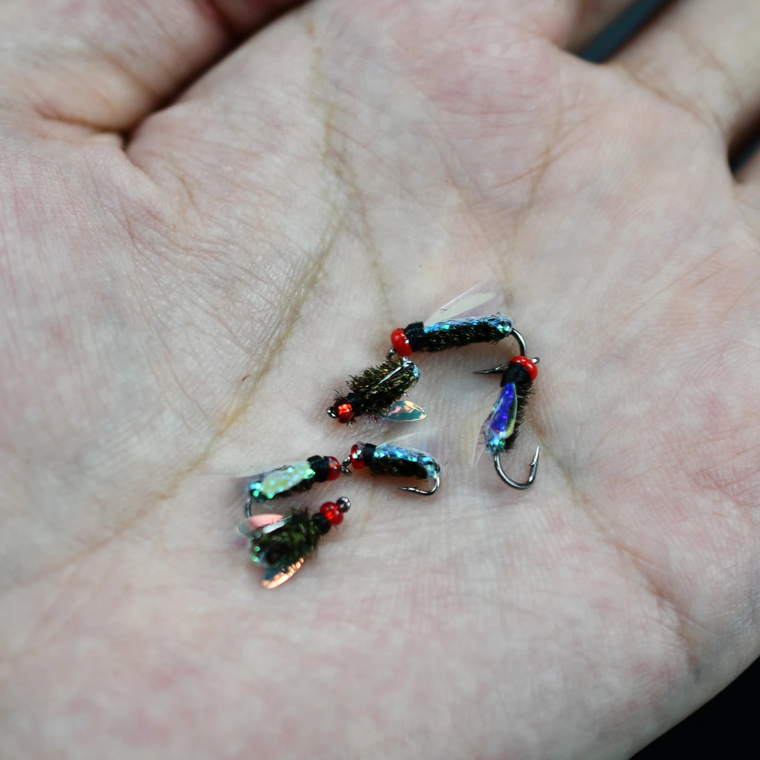 Topranc Fly Fishing Dry Flies Bionic Insect Fly Bait Suitable for Bass Trout Carp Reflective Woven Material With Double Winged