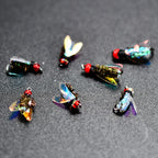 Topranc Fly Fishing Dry Flies Bionic Insect Fly Bait Suitable for Bass Trout Carp Reflective Woven Material With Double Winged