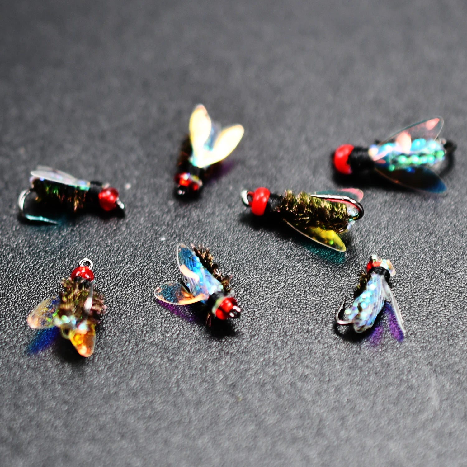 Topranc Fly Fishing Dry Flies Bionic Insect Fly Bait Suitable for Bass Trout Carp Reflective Woven Material With Double Winged