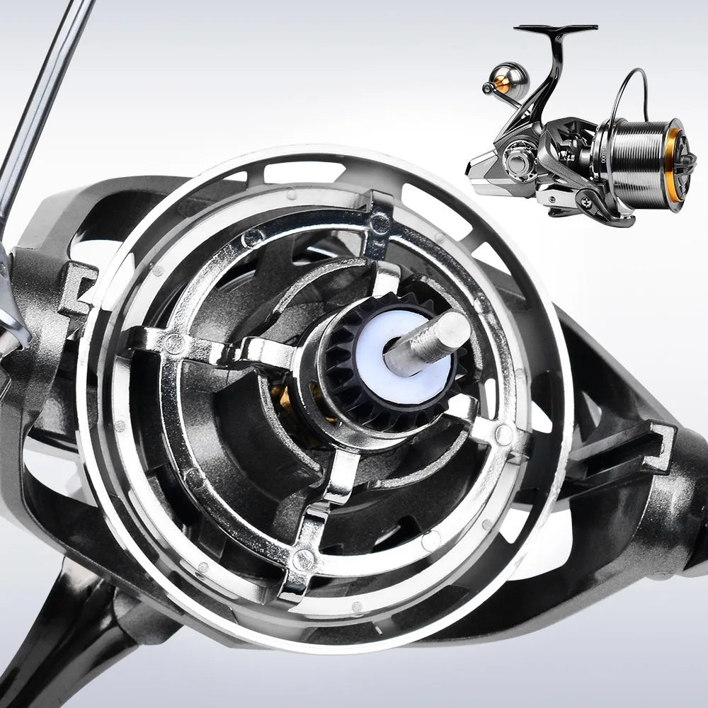 Casting Reel Fishing Reels 4.8:1 18KG Max Drag Power Ultra long throw 8000-14000S Sea Fishing Metal Spinning Metal Grip Pesca