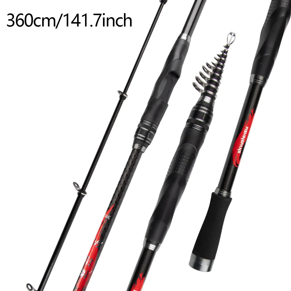 FISHINGFANS 3.6m 3.9m 4.2m 4.5m Fishing Rods Telescopic Surfcasting Spinning Rock Sea Fishing Rod