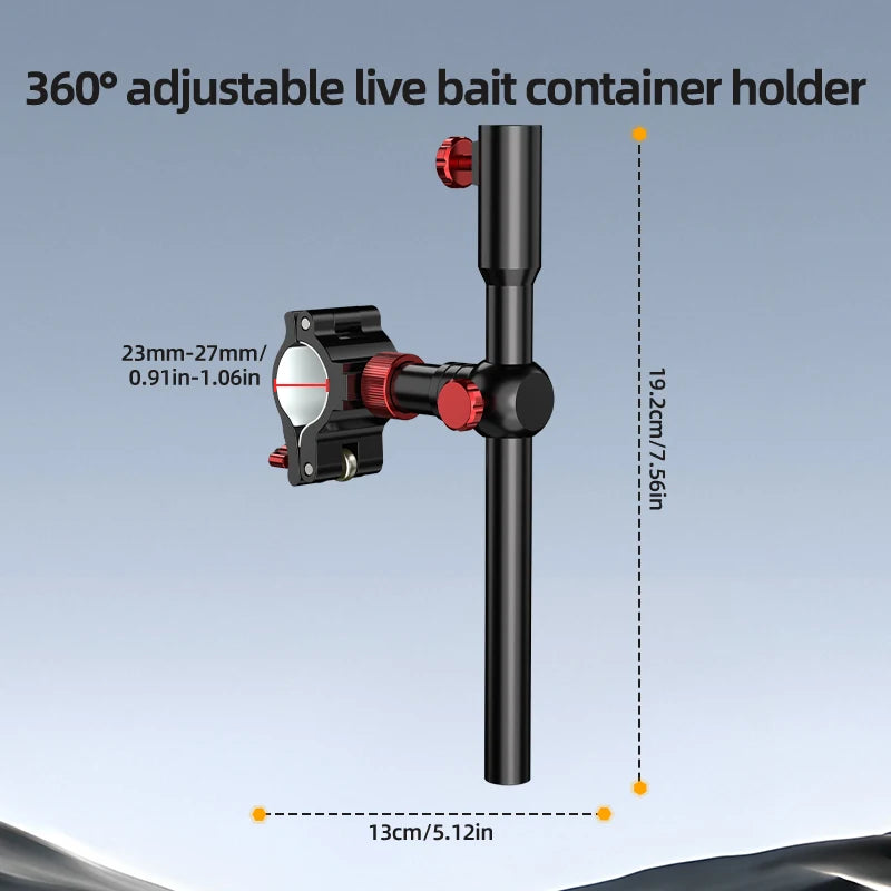 Aluminum alloy fishing accessories, can be rotating gear installation bracket, with adjustable fixture, for fishing