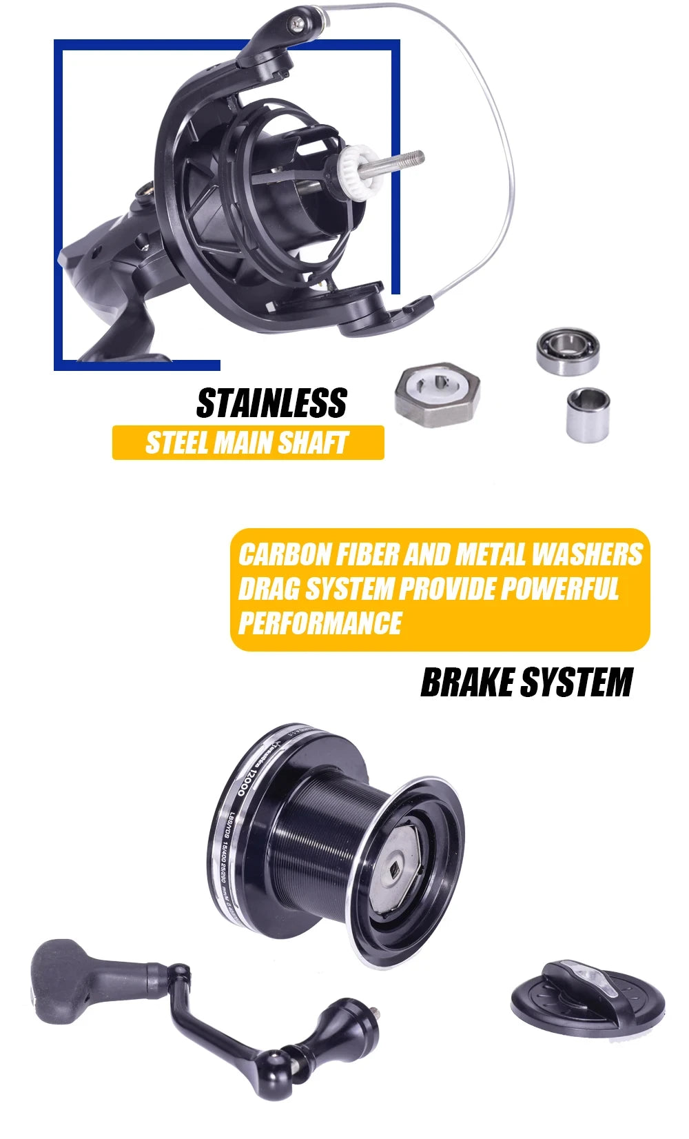 Fishing Reel Distant Wheel Sea Surf Spinning Reels Carbon Drag 27kg 13+1BB Saltwater Boat Coil Accesorios Open Face Carretilha