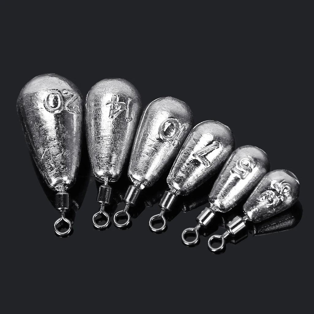 10 pieces per lot, Fishing Weight Sinker in 3.5g, 5g, 7g, 10g, 14g, and 20g,Water Drop-Shaped Weights Fishing Tackle Accessories