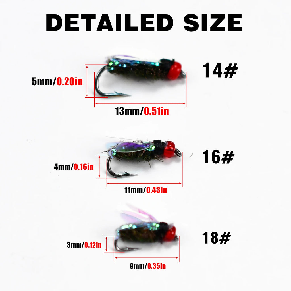 Topranc Fly Fishing Dry Flies Bionic Insect Fly Bait Suitable for Bass Trout Carp Reflective Woven Material With Double Winged