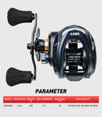 Baitcasting Reel Metal Body 15KG Max Drag 7+1 Bearings Aluminum Frame Freshwater Saltwater Fishing Reel